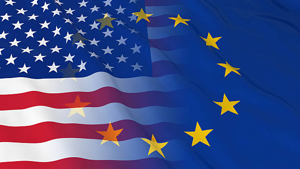 bandera americana y europea
